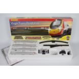 Hornby - A boxed Virgin Trains Pendolino Class 390 set # R1134 with power controller and TrakMat.