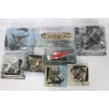 Amercom - 8 x blister-packed die-cast model helicopters and planes and 15 x plus Amercom magazines