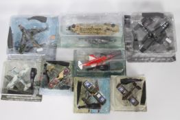 Amercom - 8 x blister-packed die-cast model helicopters and planes and 15 x plus Amercom magazines