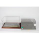 Models - Two perspex model display cases,