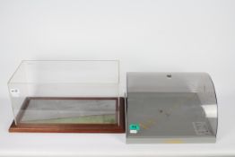 Models - Two perspex model display cases,