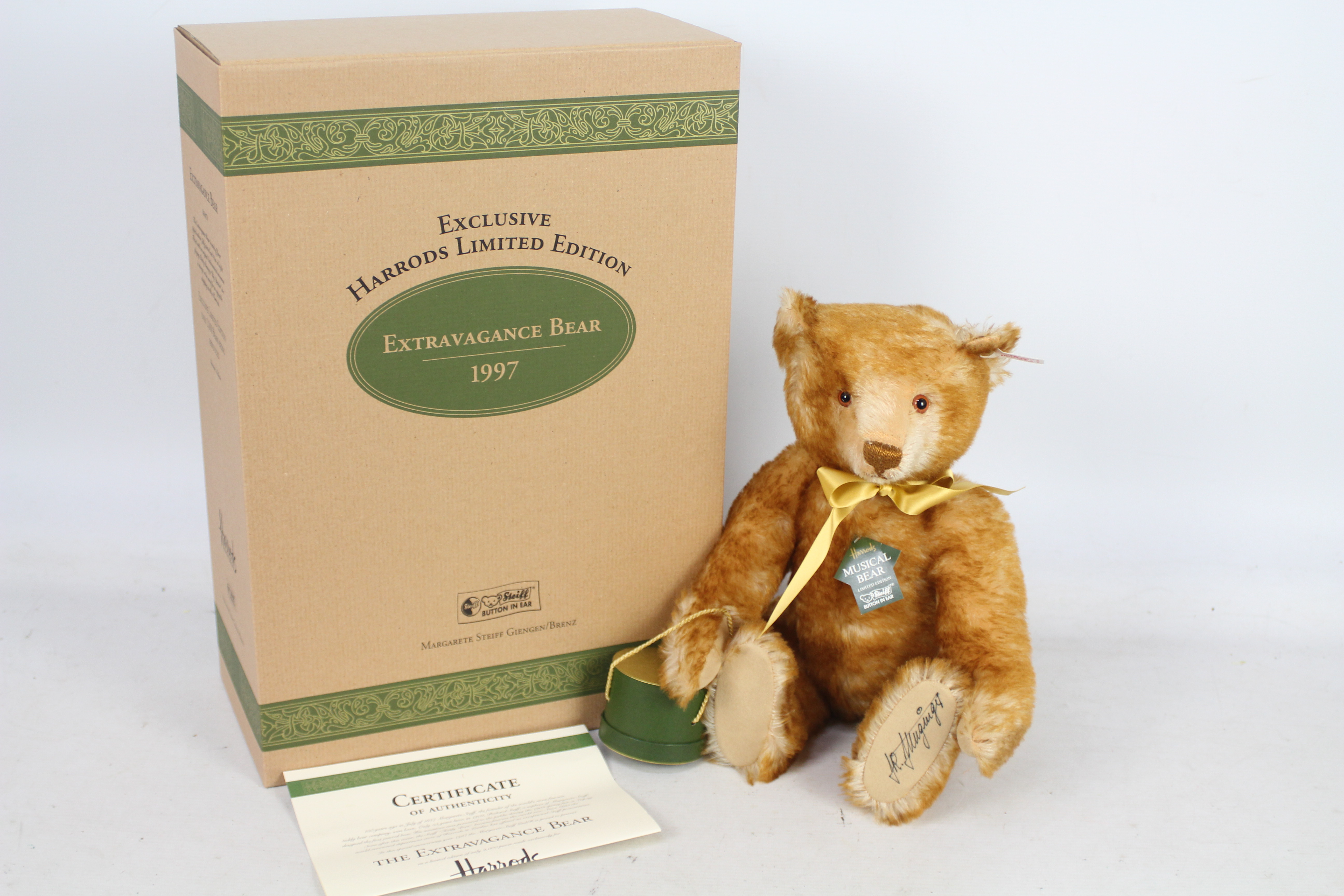 Steiff exclusive Harrods limited edition musical "Extravagance Bear" - One of only 2,