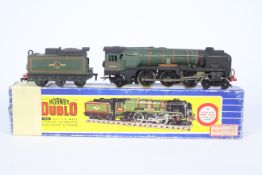 Hornby Dublo - an early metal diecast OO gauge model West Country 4-6-2 lomotive and tender,