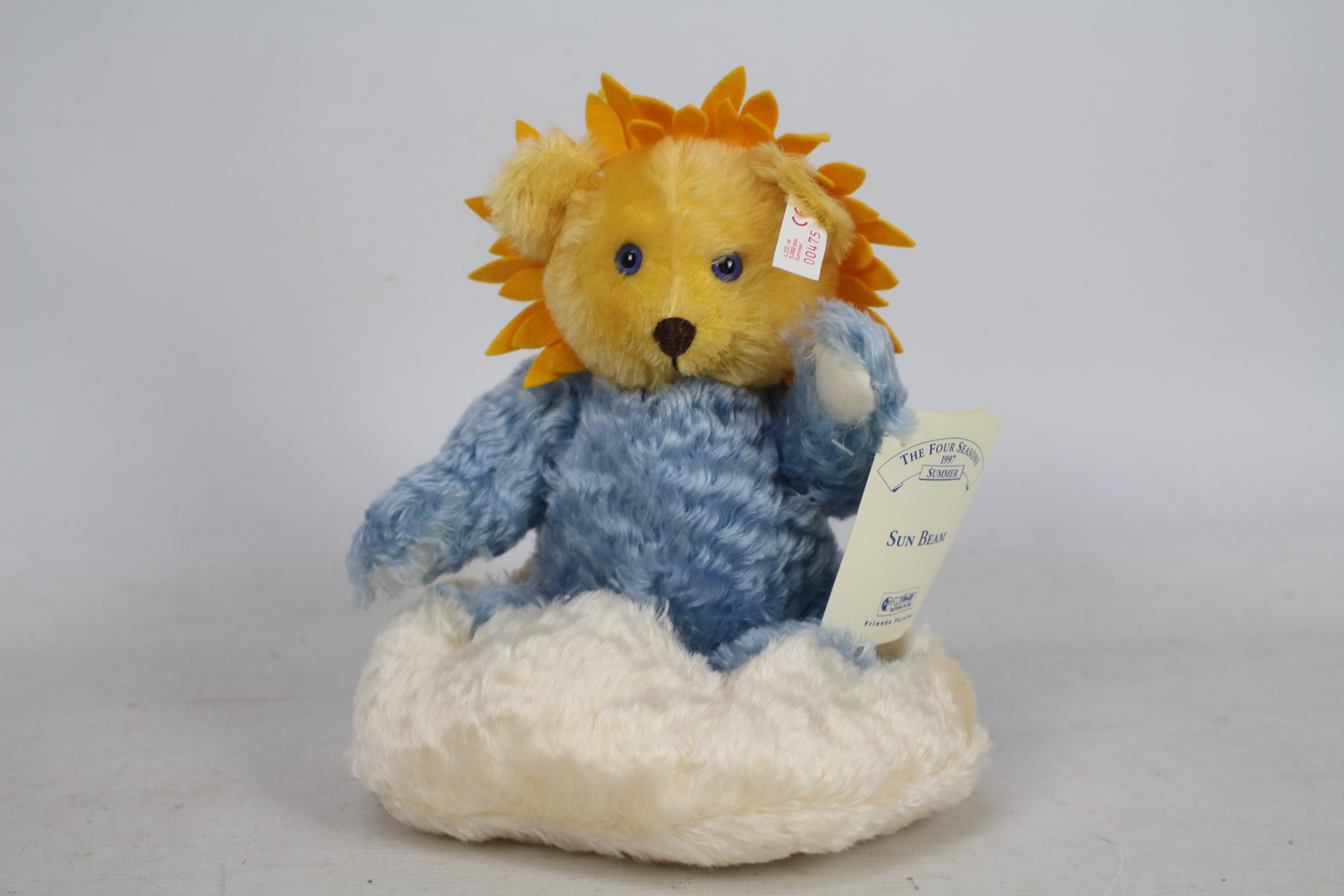 Steiff - A boxed white / blue mohair #00475 'Four Seasons Sun Beam 1997' - The bear has plastic - Bild 2 aus 9