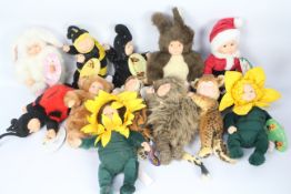 Anne Geddes, bean filled collection - 12 bean filled small dolls/plush toys.