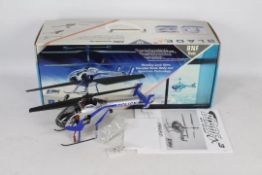 A boxed E-flite Blade CX3 MD 520N BINDnFLY remote control helicopter H 18 cm L 41.5 cm.