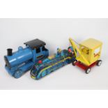 Tri-ang - Sutcliffe - Modern Toys - A vintage Tri-ang Express pull along locomotive.