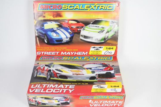 Scalextric - 2 x boxed Micro Scalextric sets in 1:64 scale, # G1051, # G1048,