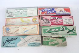 Keil Kraft - Fenwood-Bowen - Javis - Peerless - 8 boxed vintage balsa wood aircraft models