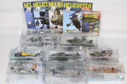 Amercom - 8 x blister-packed die-cast model helicopters and 5 x helicopter magazines - Lot includes