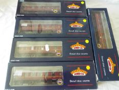 Bachmann Blue Riband - five OO gauge Mark 1 maroon corridor coaches (various) all appear mint in m