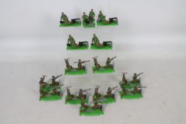 Timpo - 14 WWII Soldier Gun Emplacement sets,