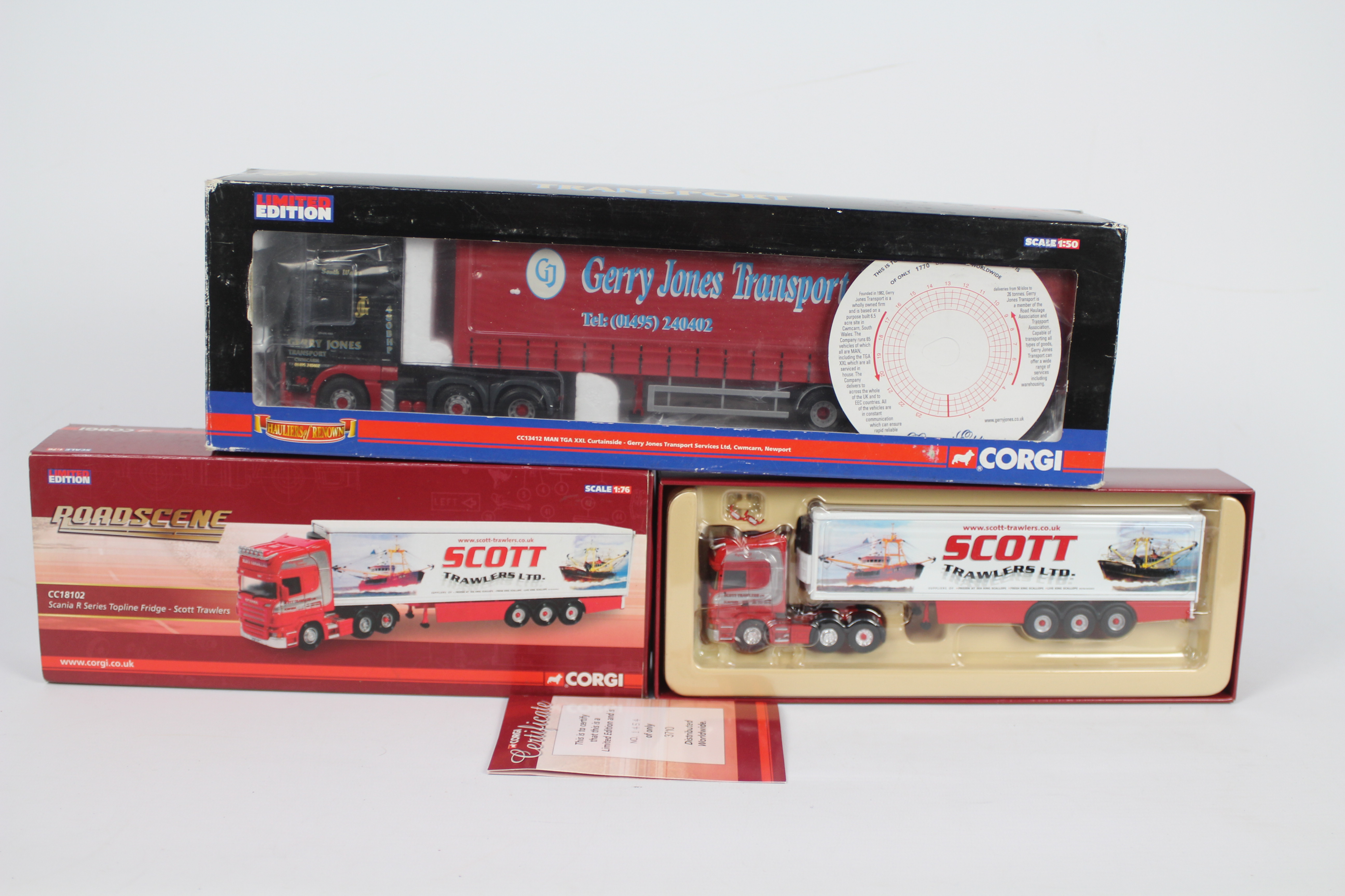 Corgi - Hauliers Of Renown - Roadscene - A 1:50 scale MAN TGA XXL Curtainside in Gerry Jones