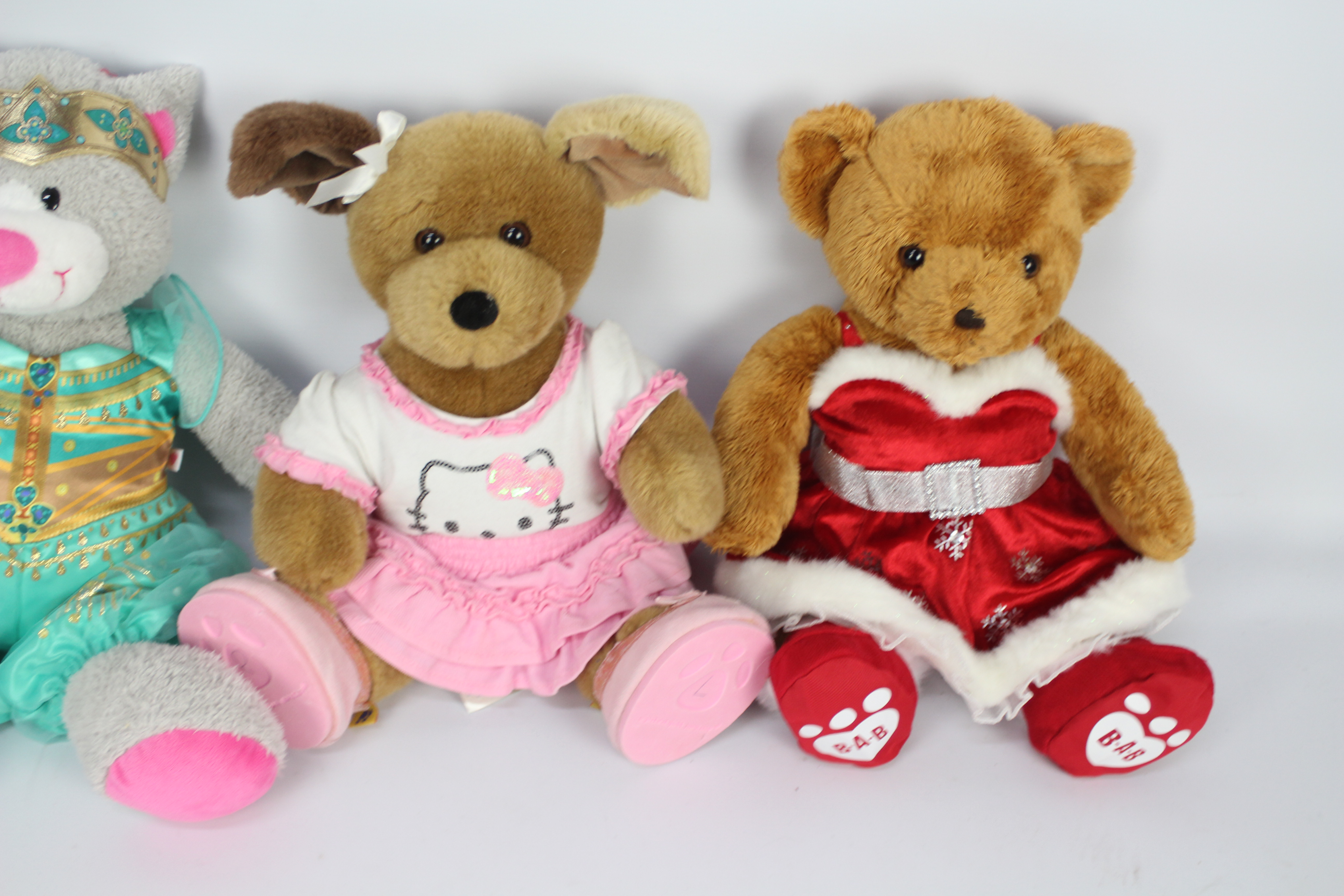 Build-a-Bear - 4 bears + 1 other, to include a brown bear wearing a Christmas dress and red shoes. - Image 4 of 4