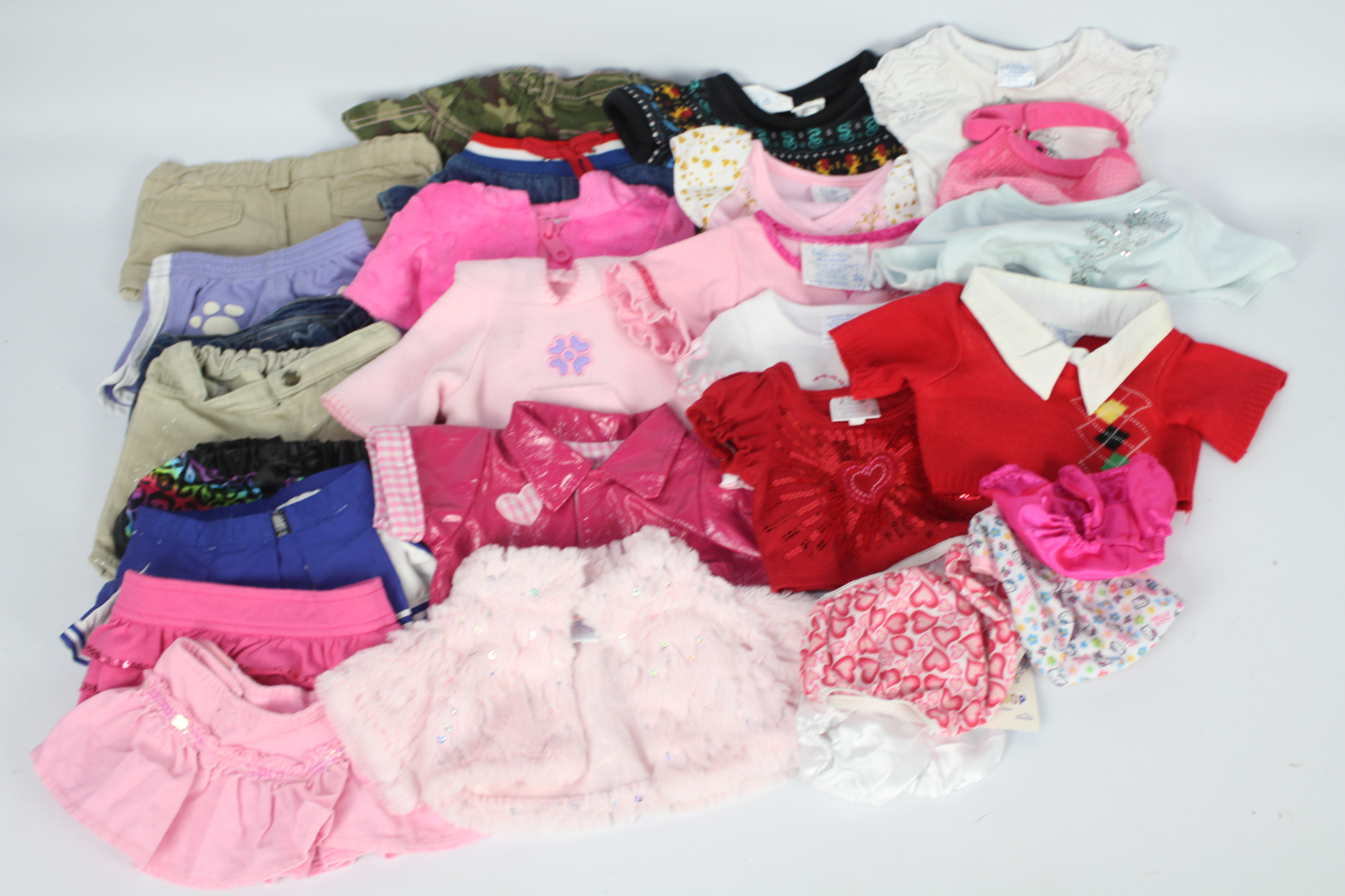 Build-a-Bear - A selection of Build a Bear clothing to include 5 x skirts (to include denim, khaki,