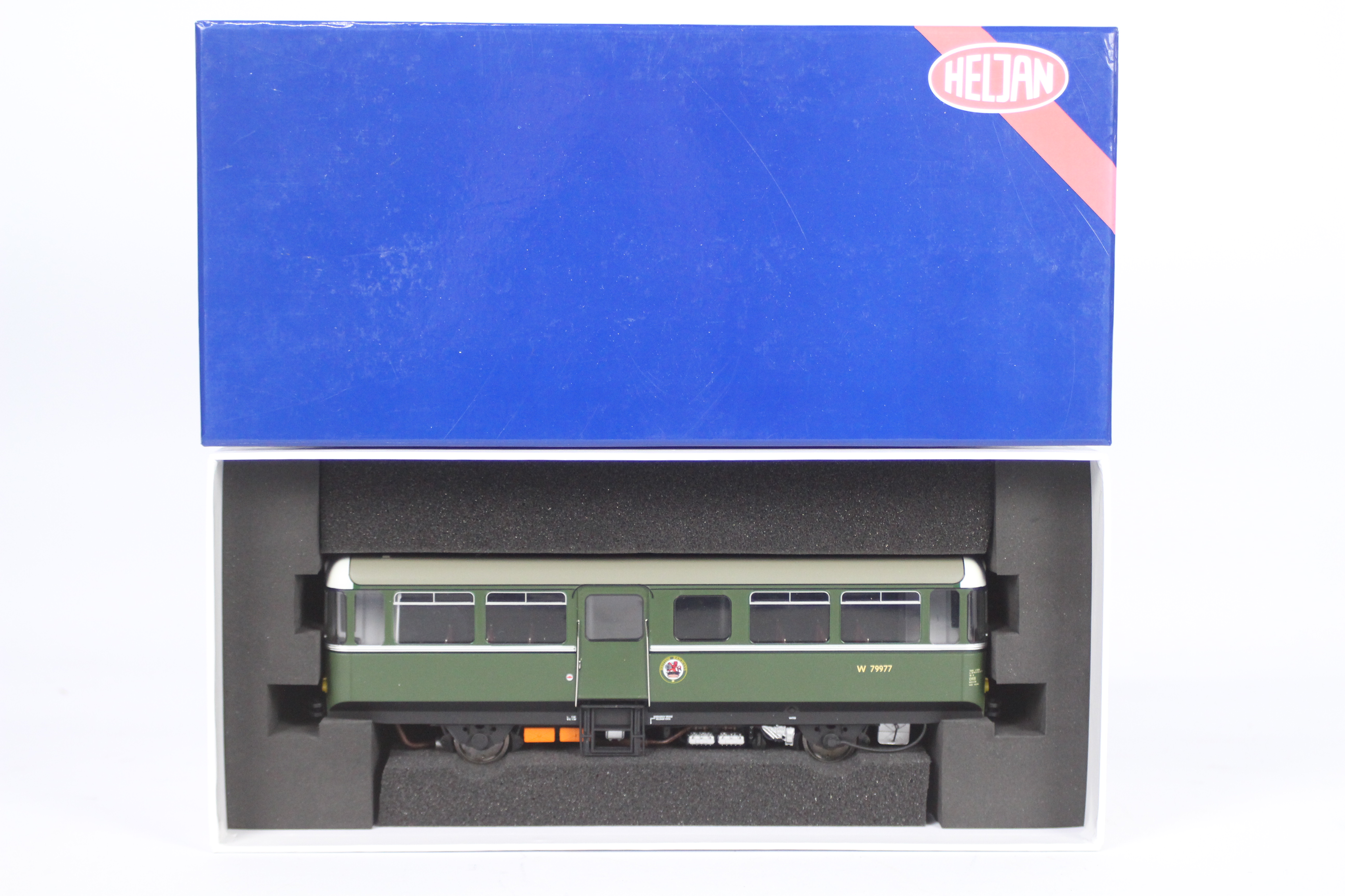 Heljan - an O gauge model AC Railbus DG SYP, diesel electric locomotive, op no W79977 green livery,