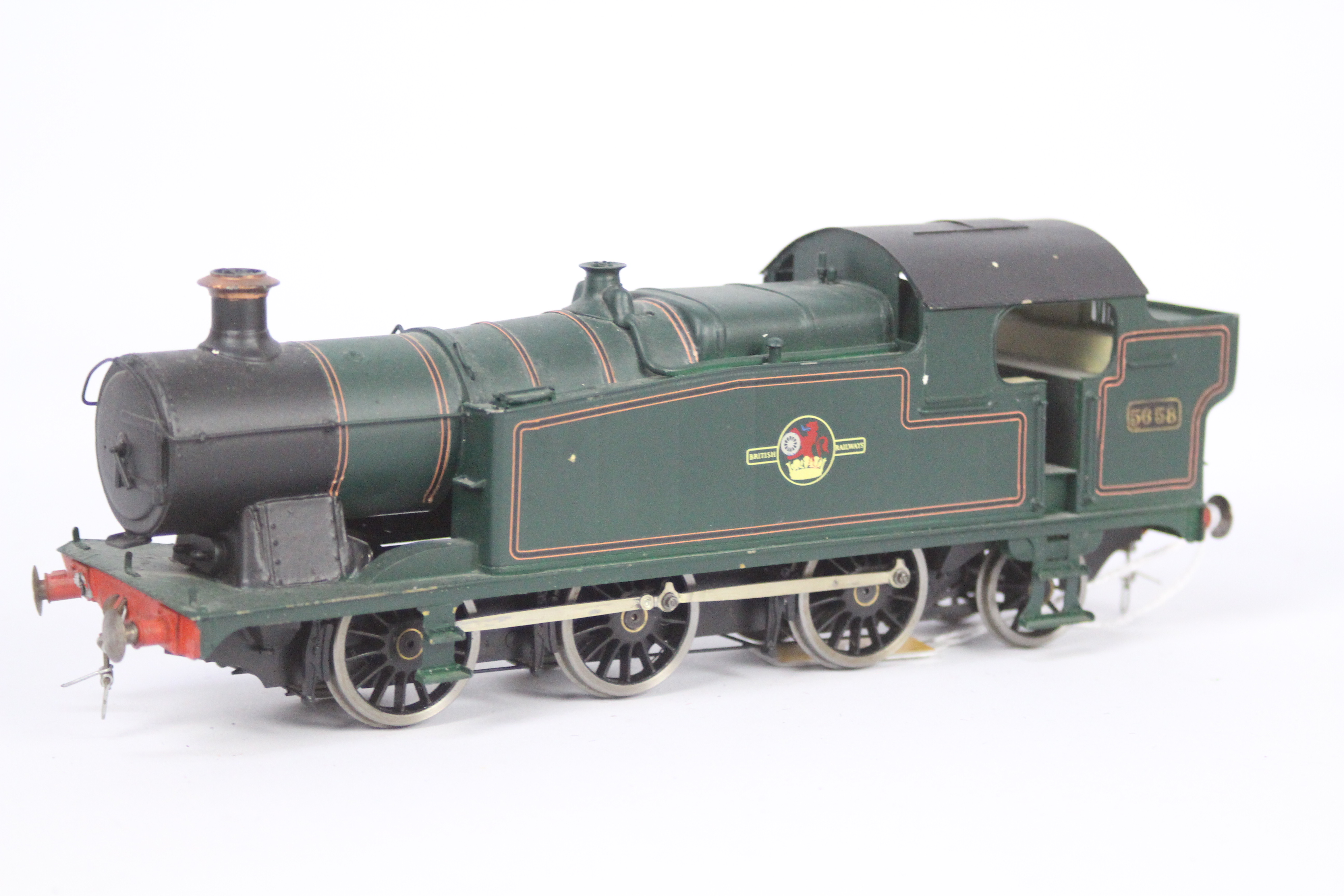 An O gauge kit built metal diecast class 56xx 0-6-2T tank locomotive, op no 5658, BR green livery,