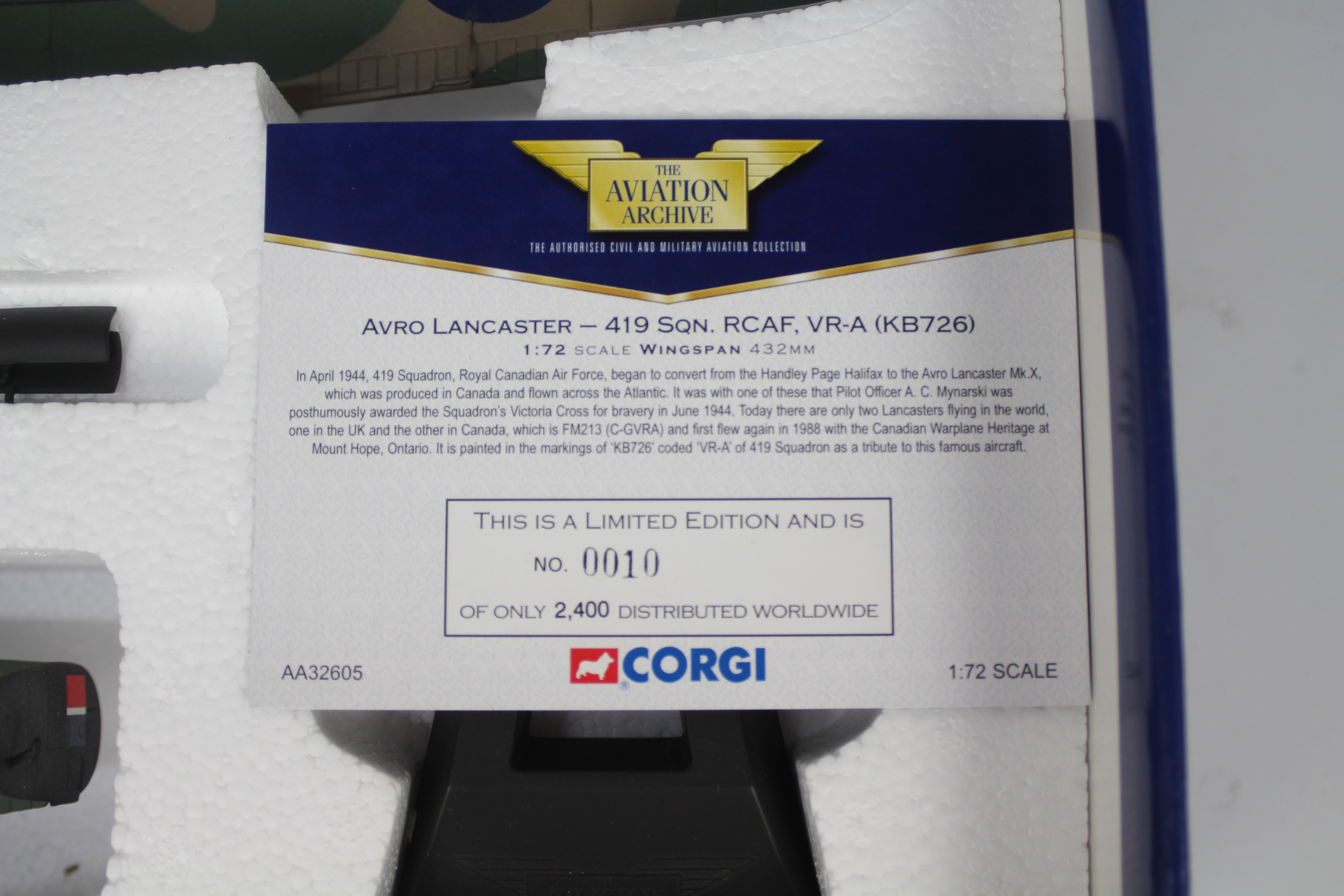 Corgi - A limited edition Avro Lancaster in 1:72 scale number 10 of only 2400 produced in 419 - Image 3 of 4