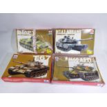 ESCI - Four boxed 1:35 scale plastic model tank kits.