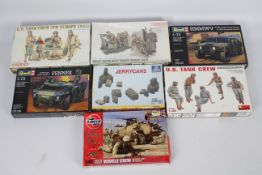 Dragon, Italeri, Airfix, Revell - Seven boxed 1:35 & 1:72 scale military vehicle,
