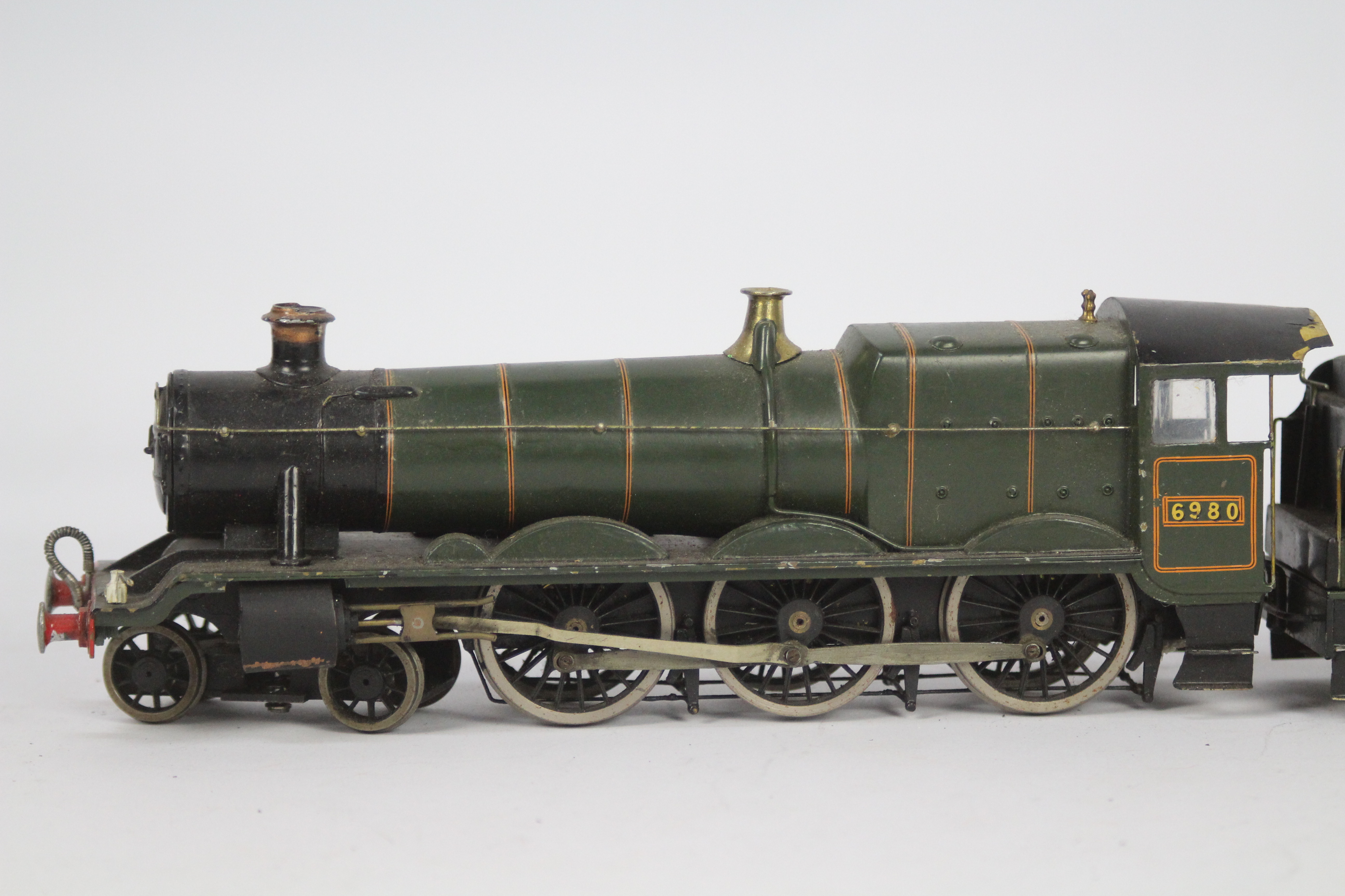 Unknown Maker - A powered brass O gauge GWR Modified Hall Class 4-6-2 loco number 6980. - Image 3 of 9