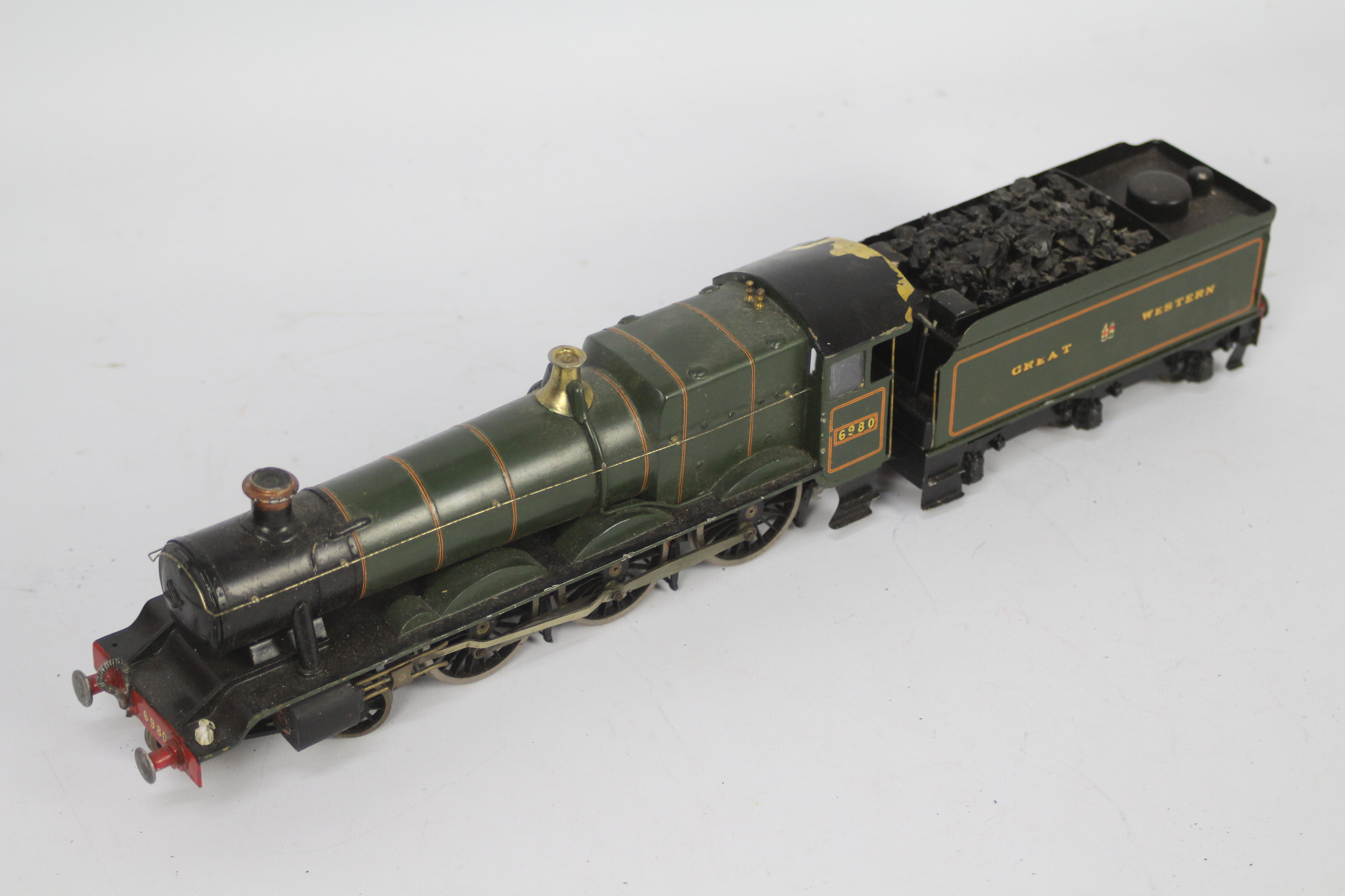 Unknown Maker - A powered brass O gauge GWR Modified Hall Class 4-6-2 loco number 6980. - Image 9 of 9