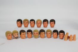 Palitoy, Hasbro, Action Man - A collection of 15 spare Action Man heads and some parts.