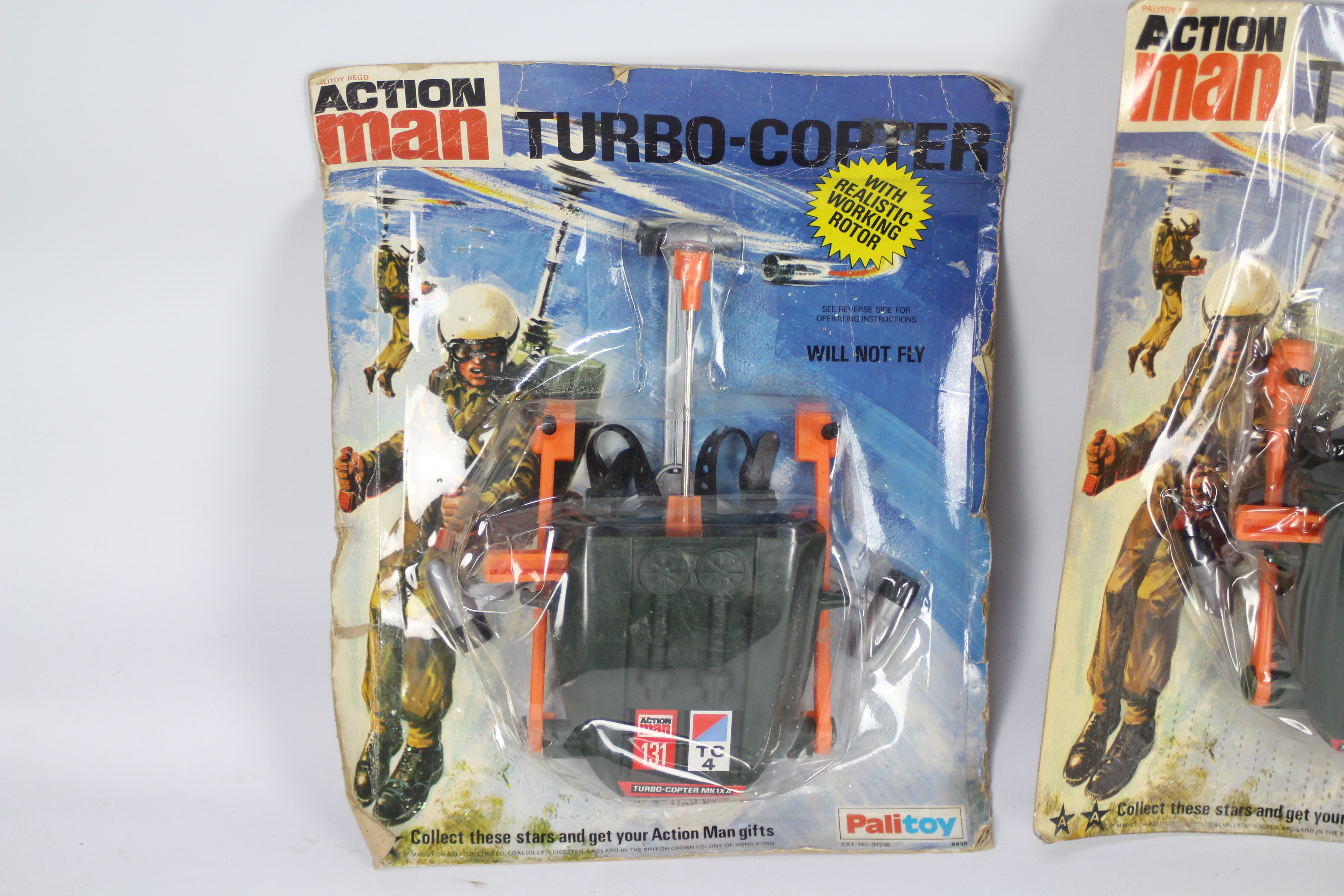Palitoy, Action Man - Two carded Palitoy Action Man Turbo Copters. - Image 2 of 4
