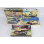 Academy, Dragon, Italeri, Zvezda - Five boxed 1:35 scale military vehicle plastic model kits.