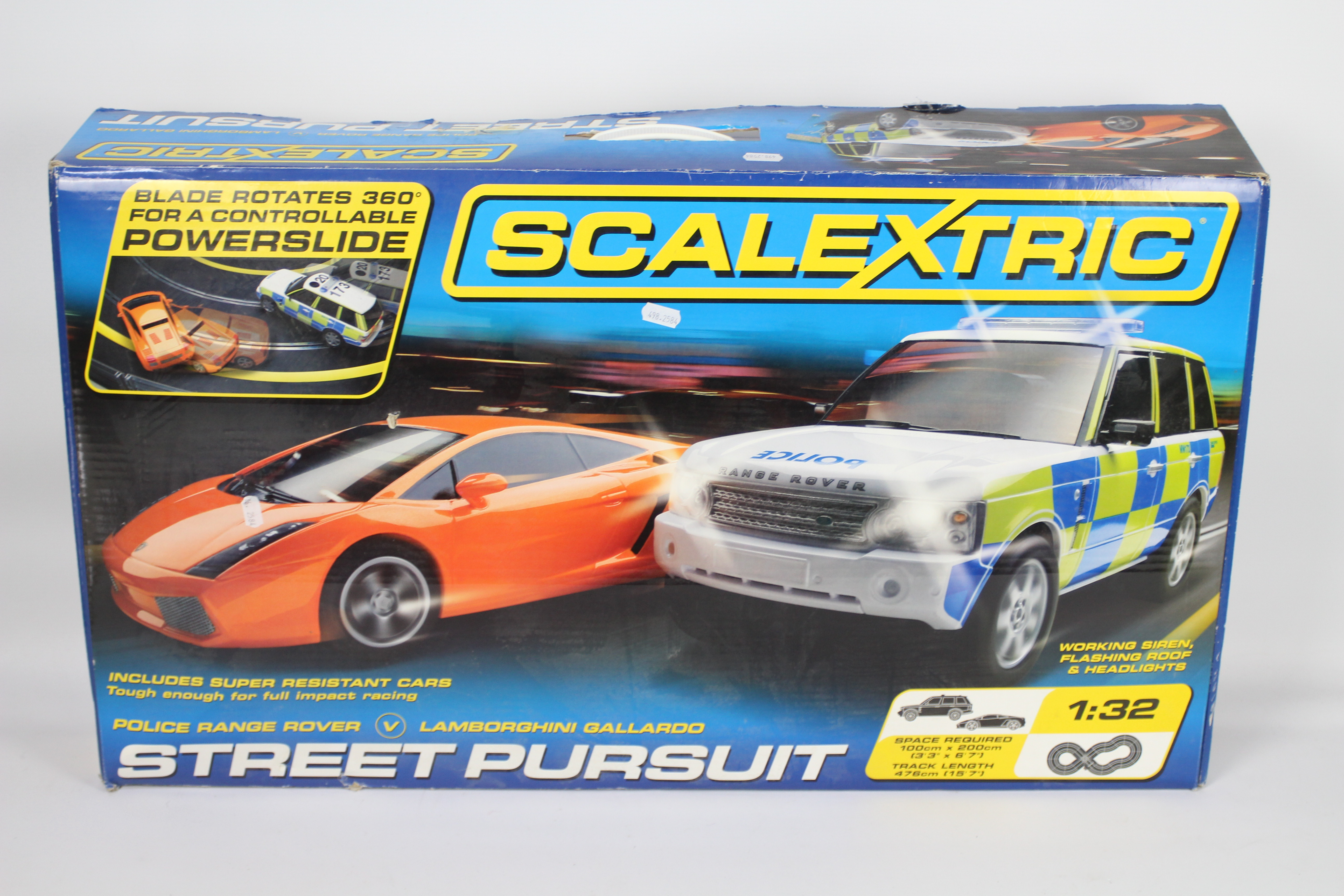 Scalextric - A boxed Street Pursuit set # C1199 with Lamborghini Gallardo and Range Rover Police