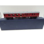 Easy-Build - an O gauge, kit built model Mk 1 passenger carriage, corridor brake, crimson livery,