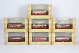 Corgi Original Omnibus - Seven boxed diecast 1:76 scale model Feltham Trams trams from Corgi OO.