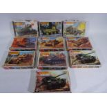 Matchbox - 10 boxed vintage plastic 1:72 scale military model kits by Matchbox.