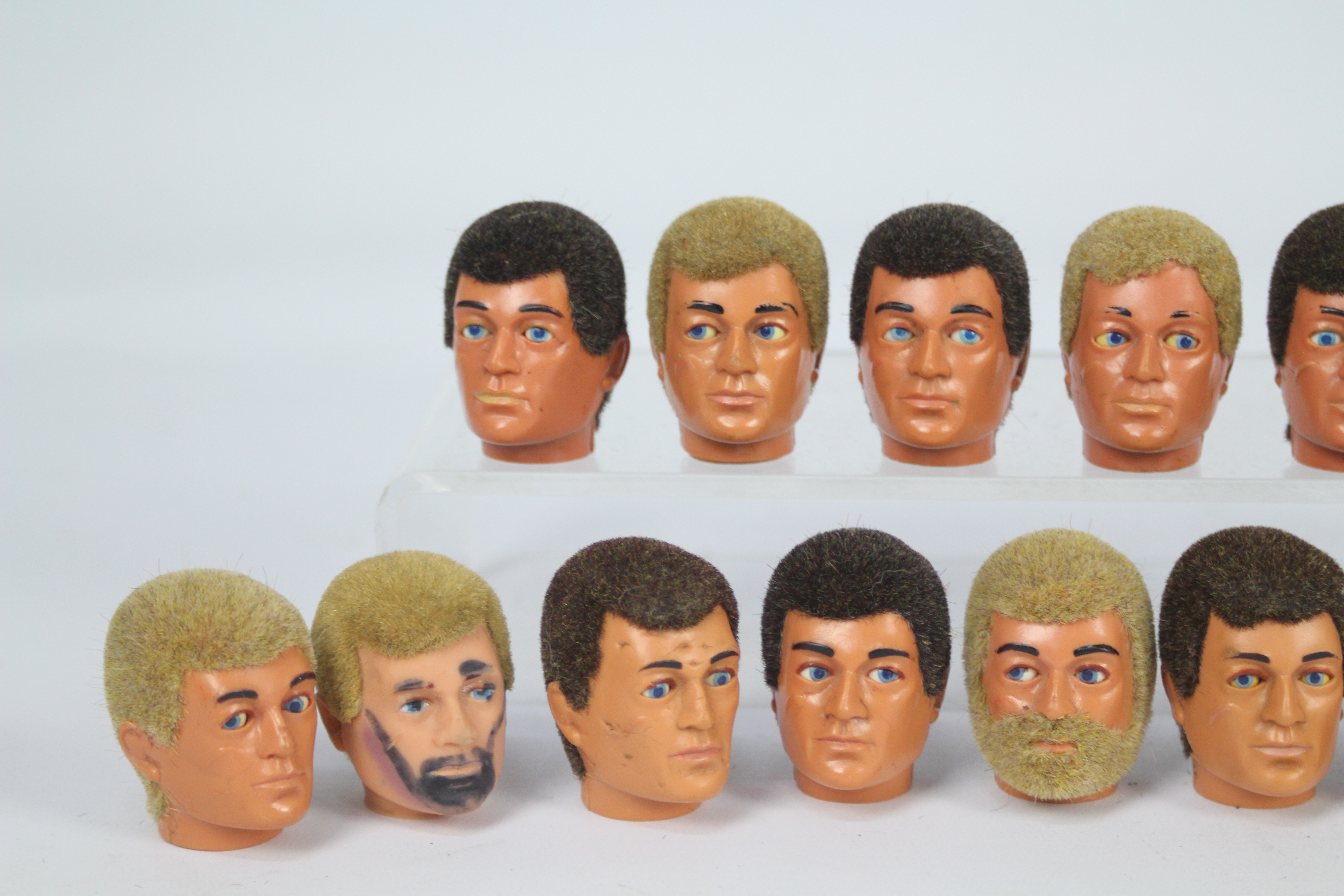 Palitoy, Hasbro, Action Man - A collection of 15 spare Action Man heads and some parts. - Image 2 of 4