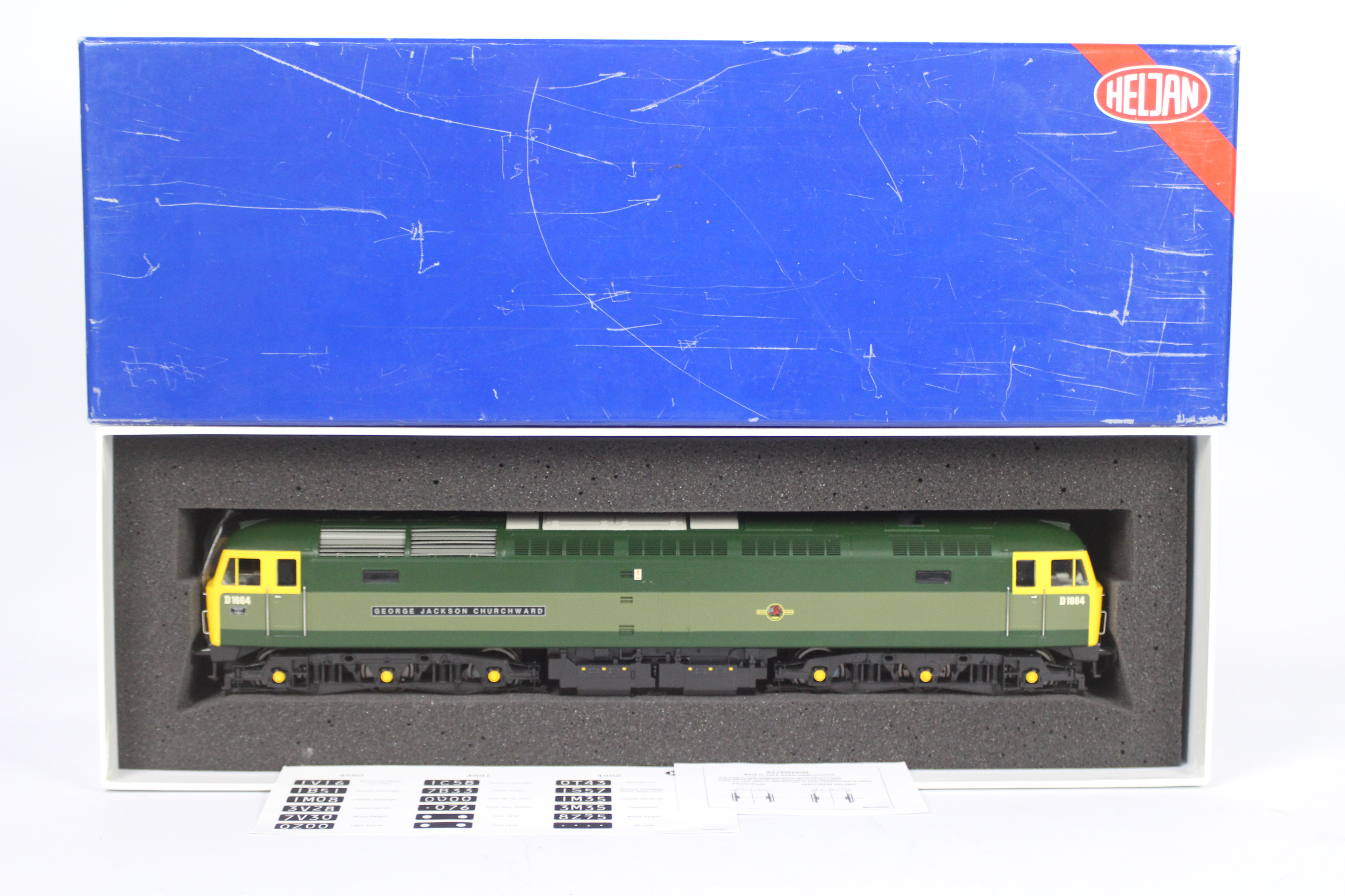 Heljan - an O gauge model BR class 47 diesel electric locomotive, two-tone green livery,