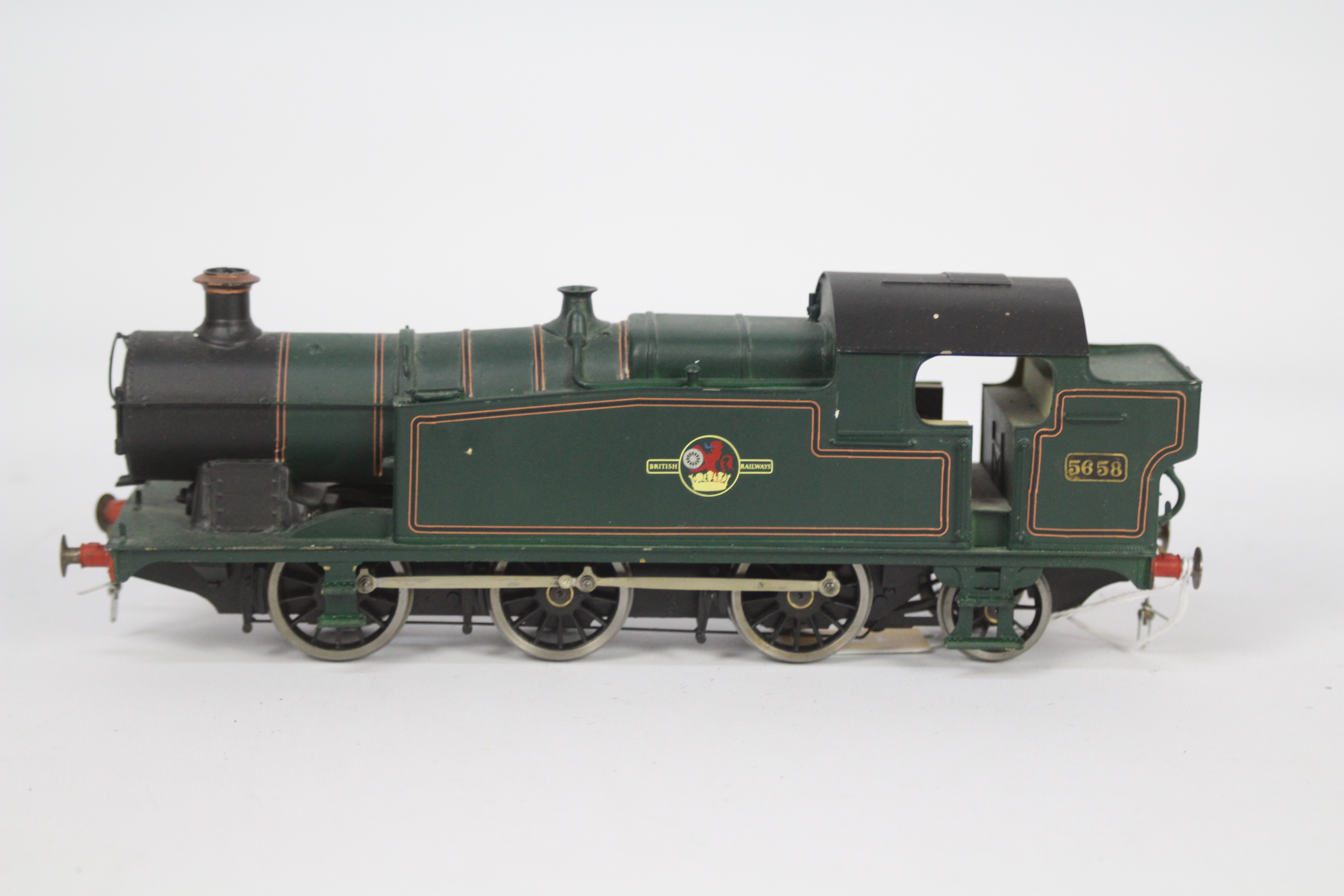 An O gauge kit built metal diecast class 56xx 0-6-2T tank locomotive, op no 5658, BR green livery, - Image 2 of 4