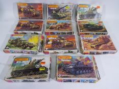 Matchbox - A group of 11 boxed vintage plastic 1:72 scale military model kits by Matchbox.
