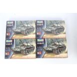 Revell - Four boxed, Revell #03304 T-55 A/AM plastic model tank kits.