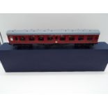 Easy-Build - an O gauge, kit built model Mk 1 passenger corridor carriage, crimson livery,