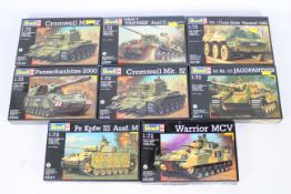 Revell - Eight boxed 1:72 scale military vehicle plastic model kits by Revell.