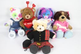 Build-a-Bear - 5 bears to include light brown bear wearing a Highlander outfit,