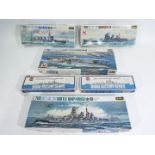 Hasegawa, Fujimi, Airfix - Sic plastic model ship kits in various scales.