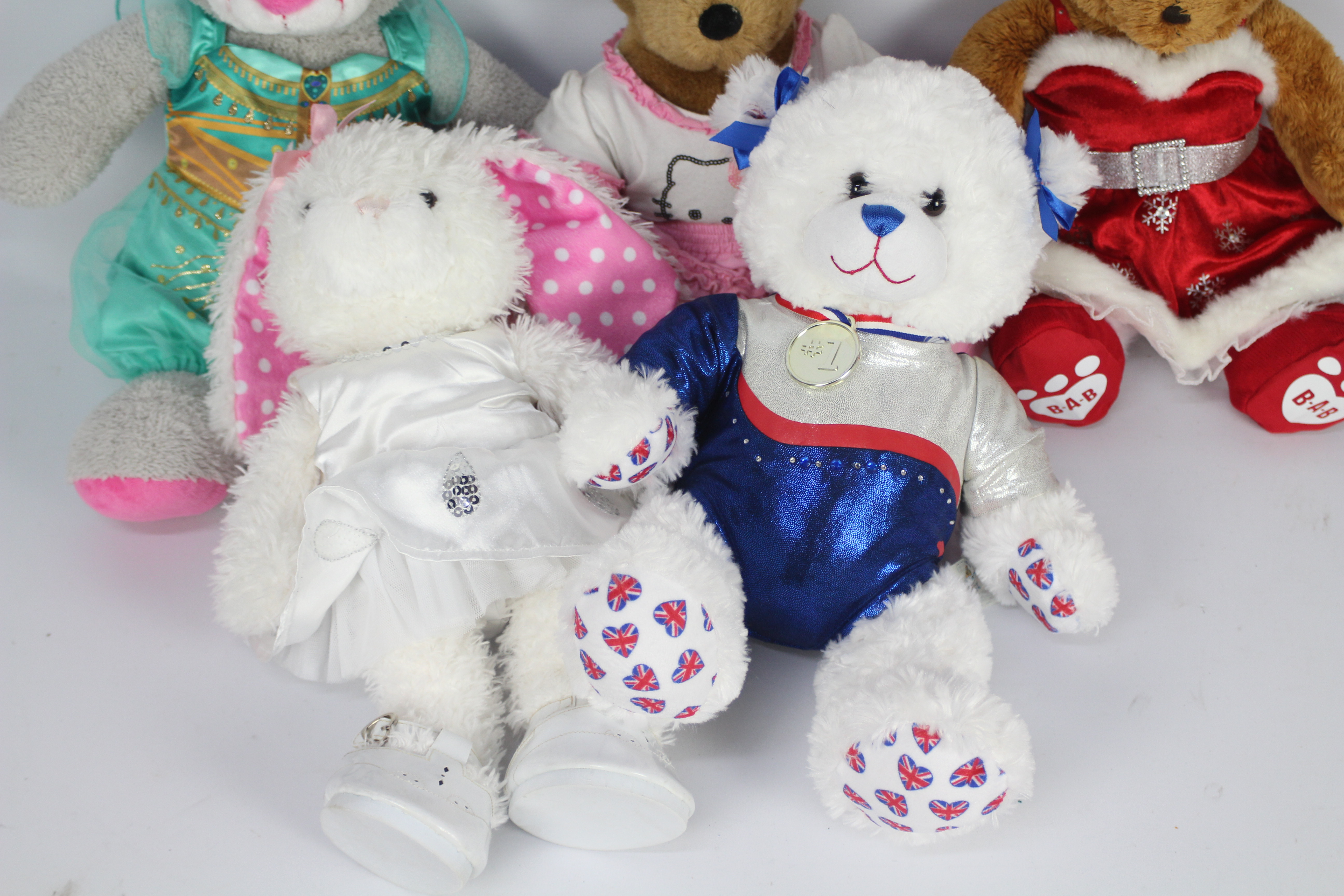 Build-a-Bear - 4 bears + 1 other, to include a brown bear wearing a Christmas dress and red shoes. - Image 2 of 4