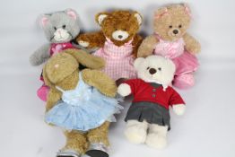 Build-A-Bear - 5 bears to include a white bear in school uniform.