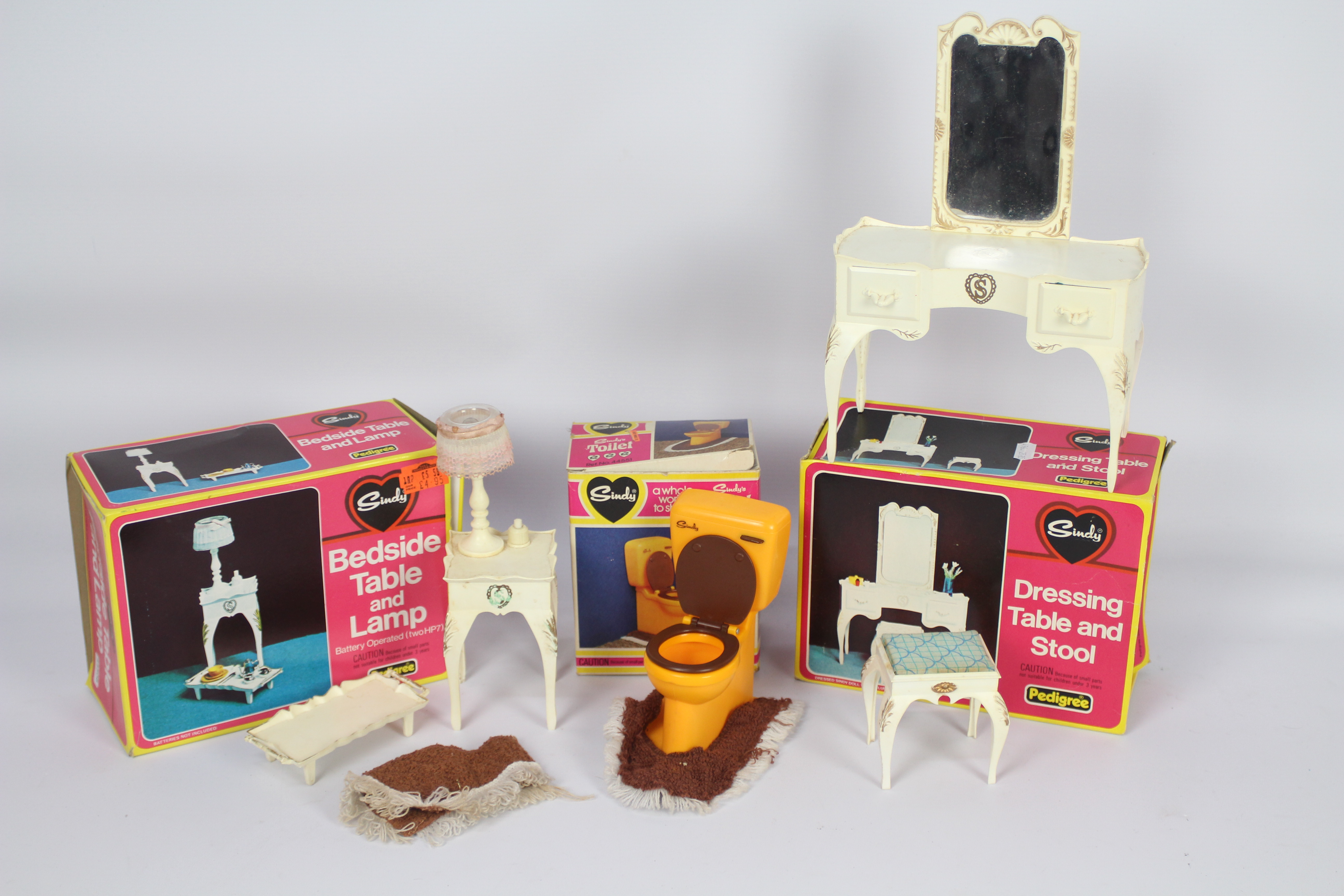 Pedigree - Sindy - 3 x boxed Sindy furniture sets - Lot includes a #44506 Bedside Table and Lamp