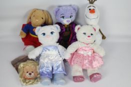 Build-a-Bear - 5 bears: Frozen x 3 bears, Elsa in snow queen outfit of dress and boots,