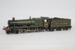 Unknown Maker - A powered brass O gauge GWR Modified Hall Class 4-6-2 loco number 6980.