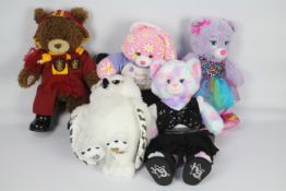 Build-a-Bear - 5 bears to include a brown bear wearing a Harry Potter Gryffindor hooded cape, scarf,