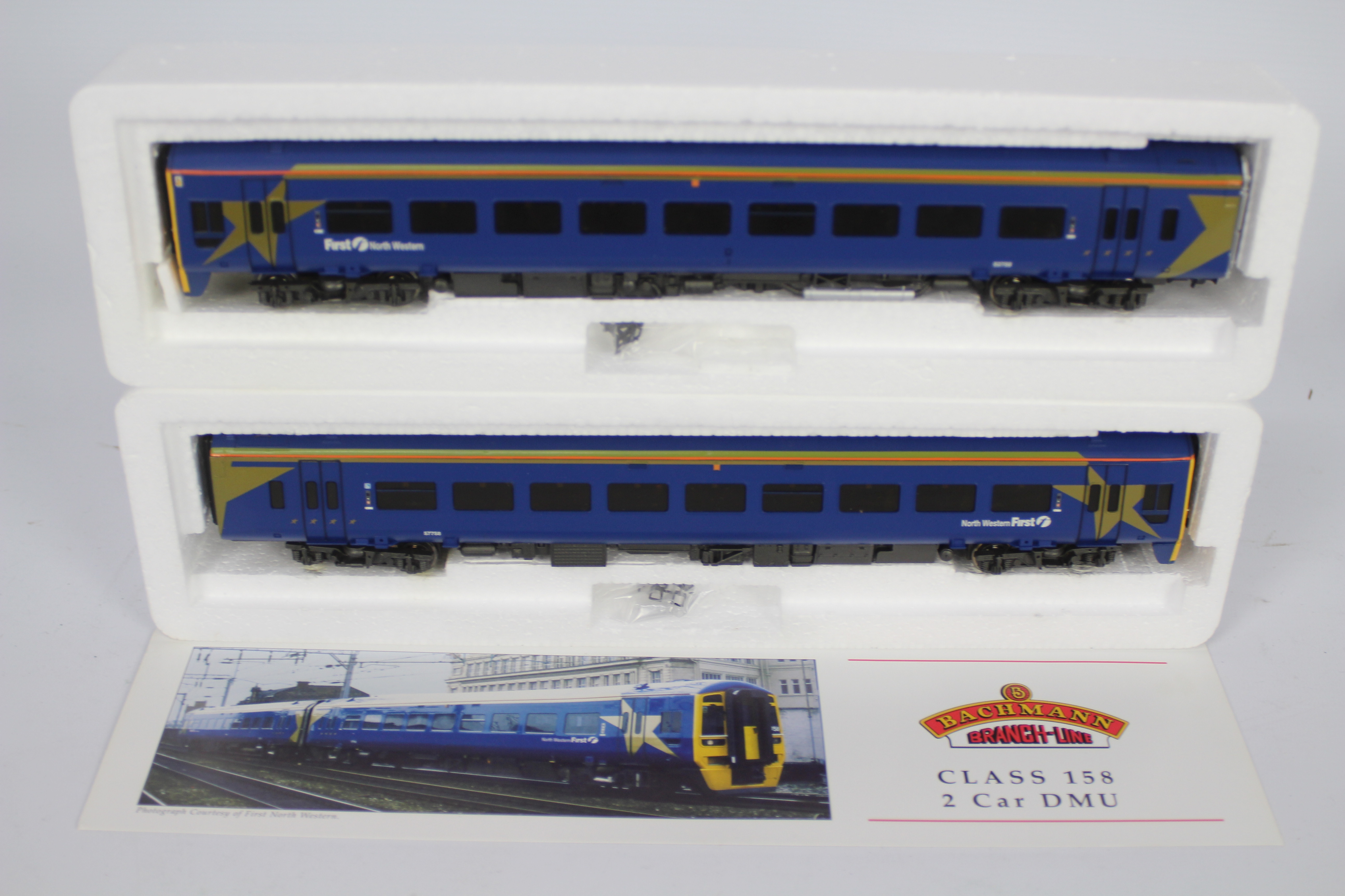 Bachmann - A boxed OO gauge Class 158 Diesel Multiple Unit in First Western livery # 31-505. - Image 2 of 3