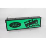 Unbranded - A vintage style illuminated Land Rover shop sign which measures 67 x 21 x 10 cm.